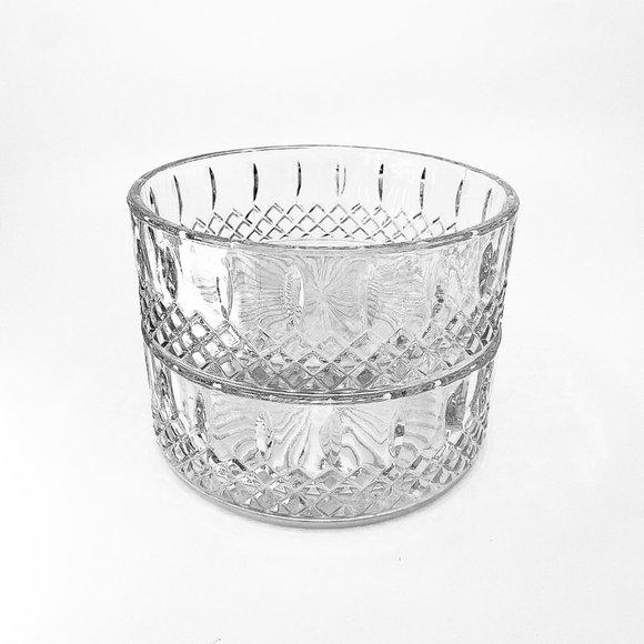 Set of 2 Vintage Indiana Glass Co Princess Clear Diamond Cut Glass Candy Bowls - Picture 2 of 11